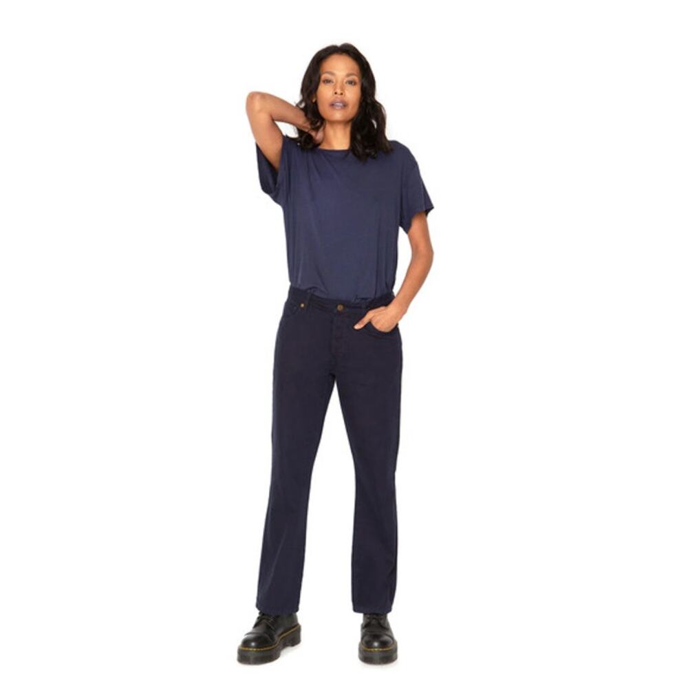 Sandrine Rose x Free People Relax Straight Jeans High Rise Cotton Worker 25